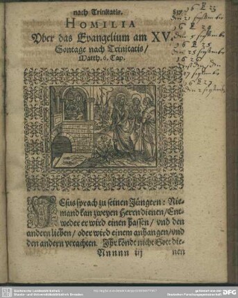 Homilia Uber das Evangelium am XV. Sontage nach Trinitatis, Matth. 6. Cap.