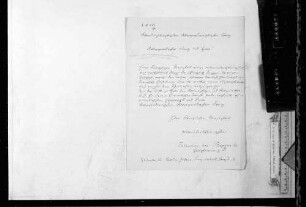 Kondolenzschreiben zum Tod von Prinz Wilhelm zu Schaumburg-Lippe, Vater der Königin Charlotte (1906)