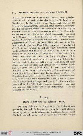 Anhnag. Burg Egisheim im Elsass. 1908