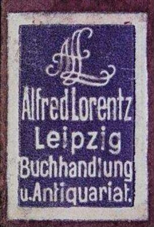 Etikett:Buchhändler/Buchhändlerin / Alfred Lorentz 