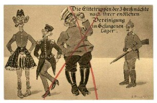 o.Nr.: Die Elitetruppen der 3 Großmächte ... im Gefangenenlager (verboten)