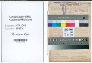 Entnazifizierung Karl Erdmann , geb. 29.04.1910 ()