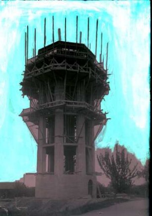 Bau des Wasserturms in Seckenheim