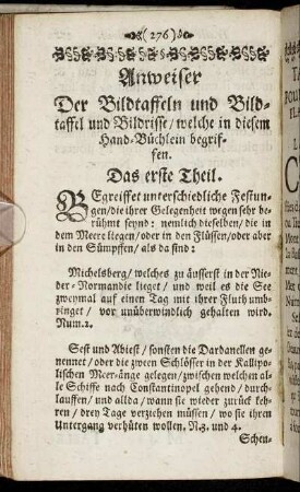 Anweiser Der Bildtaffeln [...] = Table Necessaire [...]