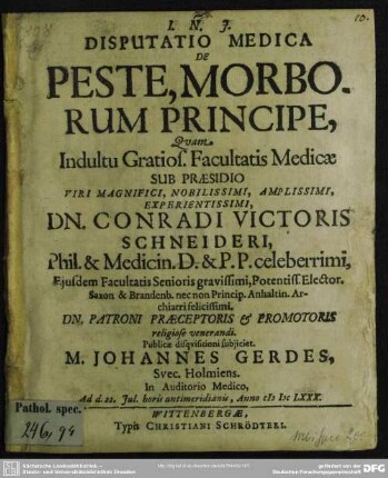 De peste morborum principe