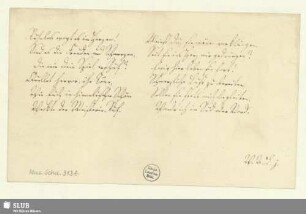 313b: Ruhelos wogt es im Herzen - Mus.Schu.313b : [Widmungsgedicht]