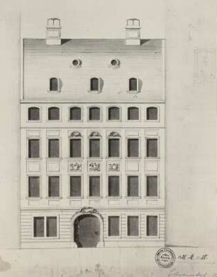 Dresden, Erdmannsdorfsches Haus, Augustusstraße 8: Fassadenansicht