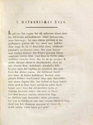 Die beiden ältesten deutschen Gedichte aus dem 8. Jahrhundert : das Lied von Hildebrand und Hadubrand und das Weißenbrunner Gebet