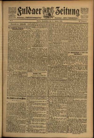 Zweite Ausgabe vom Donnerstag, den 11. Januar 1906.