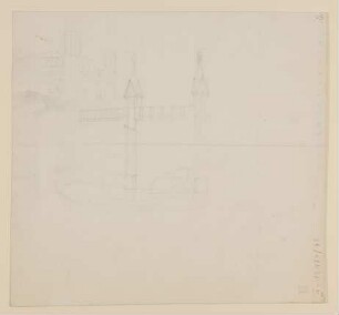Architekturstudie [aus einem Konvolut von 107 Blatt Architekturstudien und Skizzen einer Italienreise]