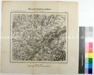 Topographische Karte zu den Gefechten am Ognon bei Cussey-sur-l'Ognon zur Verteidigung von Besançon während des Deutsch-Französischen Kriegs