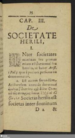 Cap. III. De Societate Herili