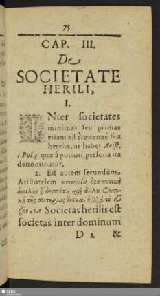 Cap. III. De Societate Herili