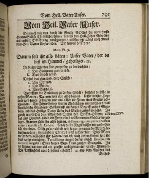 Vom Heil. Vater Unser. - Das andere Stück der Vorrede.