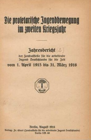 1.1916: Proletarische Jugendbewegung im zweiten Kriegsjahr