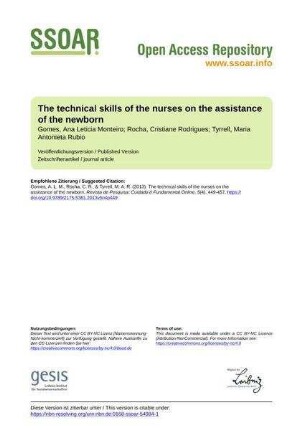 The technical skills of the nurses on the assistance of the newborn
