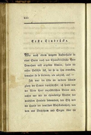 Erste Eindrücke.