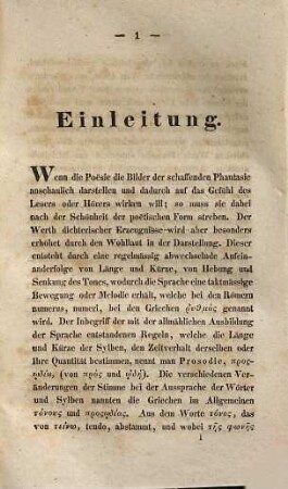 Die Verskunst der lateinischen Sprache nebst metrischen Aufgaben : zum Gebrauch auf Gelehrten-Schulen
