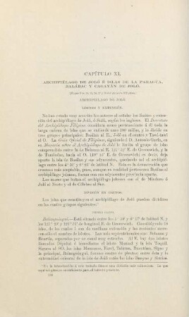 Capítulo XI. Archipiélago de Joló é Islas de la Paragua, Balábac y Cagayán de Joló
