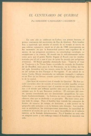 El centenario de Queiroz