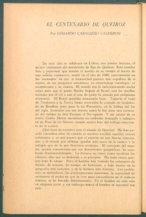 El centenario de Queiroz