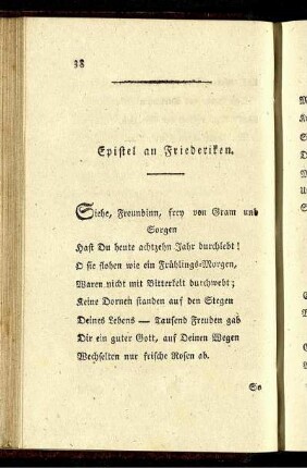 Epistel an Friederiken.