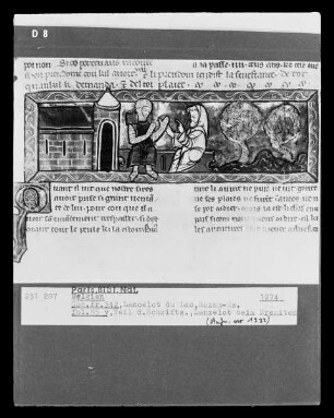 Lancelot du Lac, fol. 85v, Lanzelot beim Eremiten