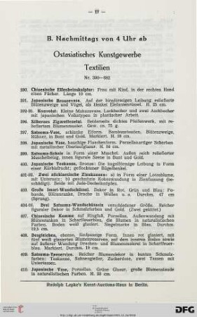 Ostasiatisches Kunstgewerbe, Textilien (Nr. 390-682)