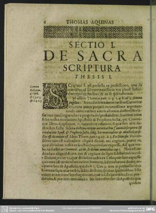 Sectio I. De Sacra Scriptura