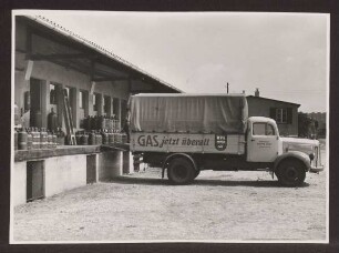Westf. Propangas GmbH an der Laderampe. Detmold. Wittekindstraße. Papierabzug