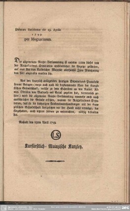 [47ter d.d. 23. ej. mit einer Beilage. dikt. den 29. ej.]