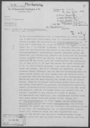 Esslingen-Hegensberg-Liebersbronn: Inspektionsbericht 1955