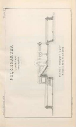Plate IVC. Polonnaruwa. Viháré No 3. Hetadágé. Section throught C.D.E.F.