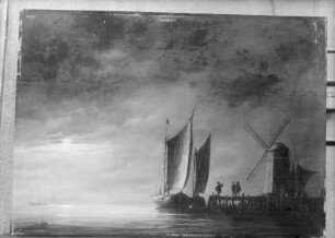 Fischerboote im Mondschein