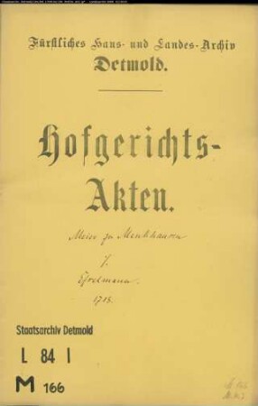 Meier zu Menkhausen gegen Efselmann im Brandenburgischen - Schuldforderung