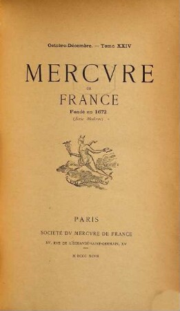 Mercure de France. 24. 1897