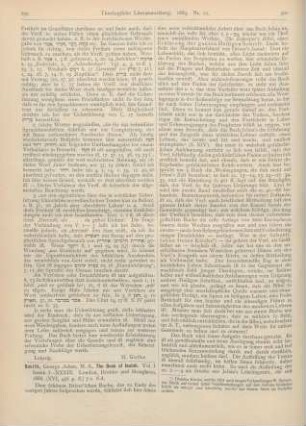 299-302 [Rezension] Smith, George Adam, The Book of Isiah. Vol. I
