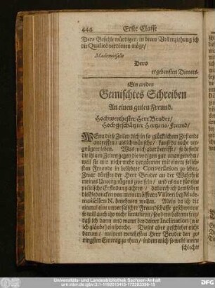 Ein ander Gemischtes-Schreiben An einen guten Freund.