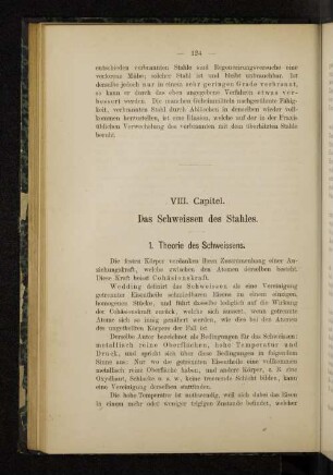 VIII. Capitel. Das Schweissen des Stahles.