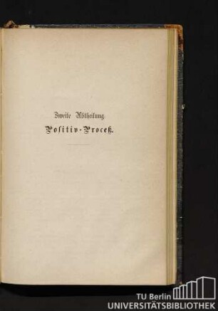 Zweite Abtheilung. Positiv-Proceß.