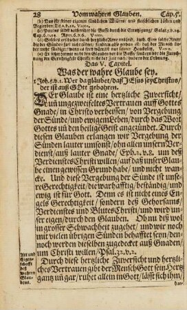 Cap. V. Was der wahre Glaube sey