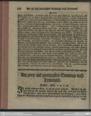 Am zwey und zwanzigsten Sonntage nach Trinitatis. Epistel, Phil. 1. v. 3-11