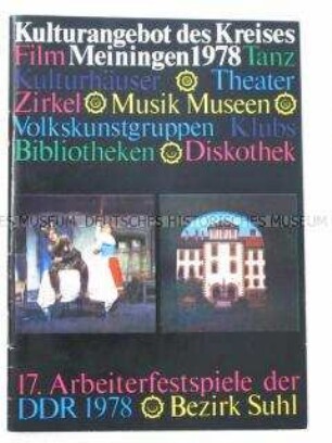 Programm der Veranstaltungen in Meiningen im Rahmen der 17. Arbeiterfestspiele der DDR 1978