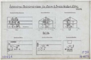 Technische Zeichnung : Projekt einer Mühlenanlage für Herrn S. Byscio, Goldap, Ostpreußen