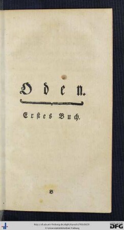 Oden. Erstes Buch.
