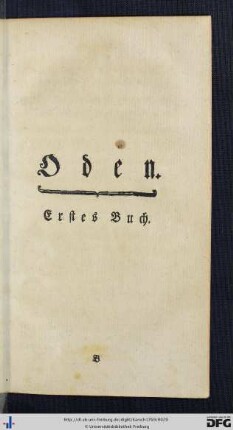 Oden. Erstes Buch.
