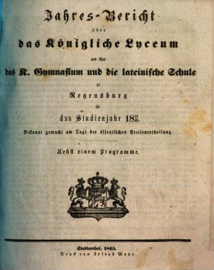Jahres-Bericht. 1864/65 (1865)