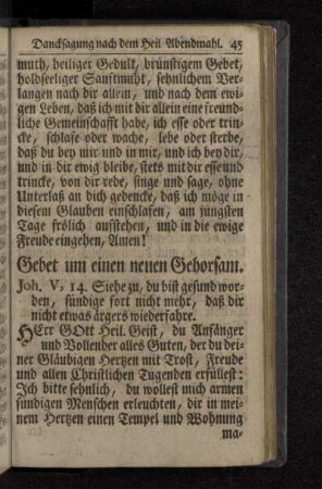 Gebet um einen neuen Gehorsam.