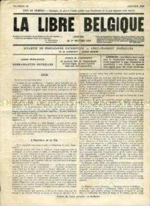 Illegale Wochenzeitung aus dem besetzten Belgien "La Libre Belgique" u.a. zu deutschen Plünderungen in Belgien