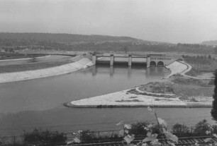 Wehr, Kraftwerk und Enzmündung, Staustufe Besigheim/Neckar
